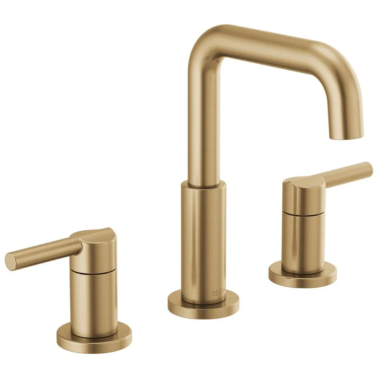 Lavatory Faucet Nicoli Widespread 6-16 Inch Spread 2 Lever ADA WaterSense Brilliance Champagne Bronze 1.2 Gallons per Minute 8-3/16 Inch - Frankwebs