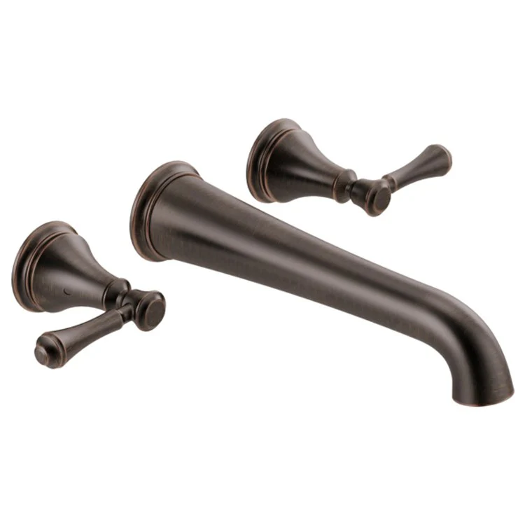 Tub Filler Trim Cassidy Wall Mount 2 Lever Brilliance Champagne Bronze ADA 8 to 16 Inch Spread - Frankwebs