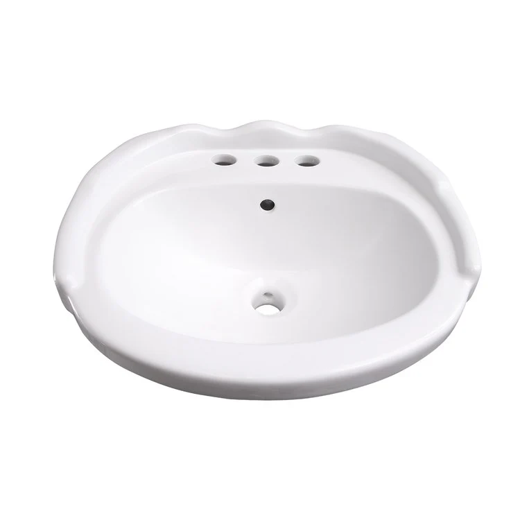Lavatory Sink Silvi Wall Hung with Overflow 20 Inch 6 Inch Spread Oval White - Frankwebs
