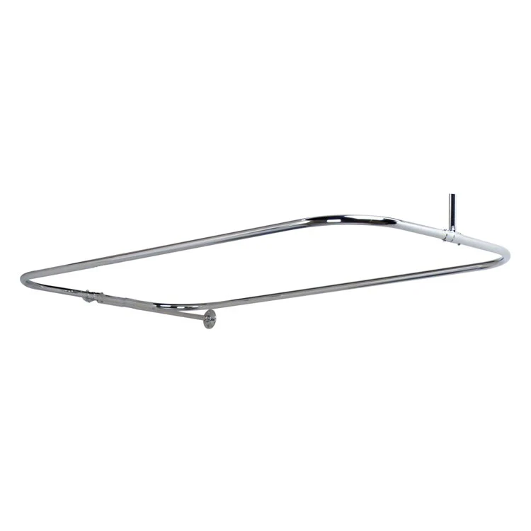 Shower Rod Rectangular with Side Support Polished Nickel 48 x 24 Inch Brass - Frankwebs