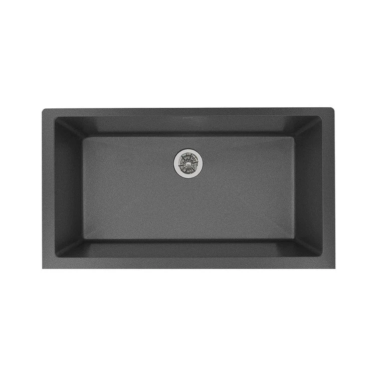 Kitchen Sink Quartz Luxe 36 x 19 Inch Single Bowl Perfect Drain Charcoal Undermount - Frankwebs