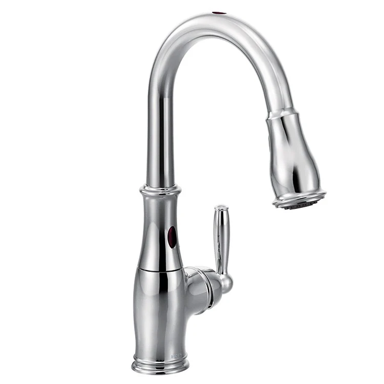 Brantford Single Handle High-Arc Pull Down Kitchen Faucet with MotionSense - Frankwebs