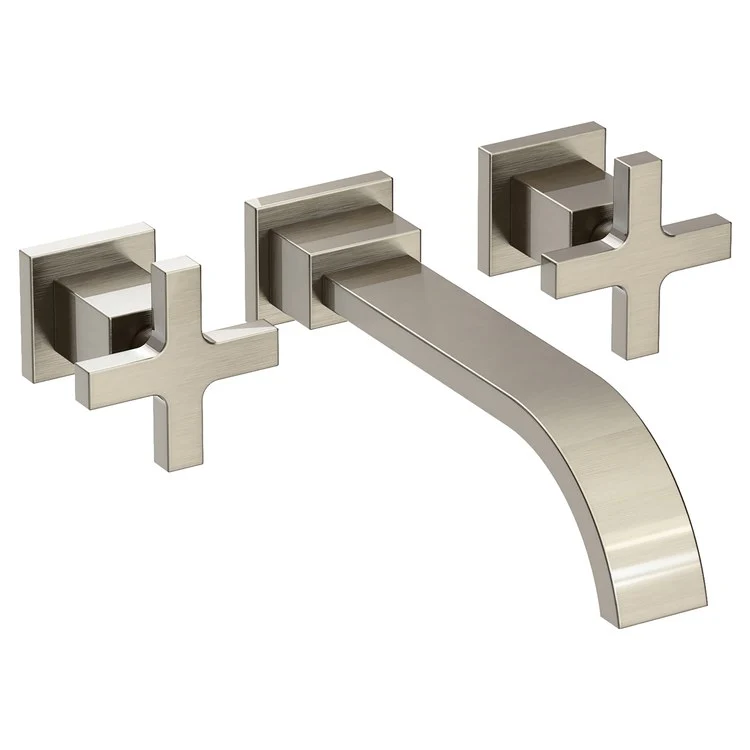 Secant Two Handle Wall-Mount Bathroom Faucet - Polished Brass Uncoated - Frankwebs