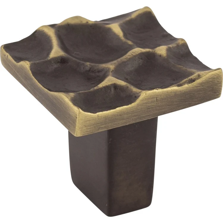Knob Cobblestone Square Brass Antique Brass 1-1/8 Inch - Frankwebs
