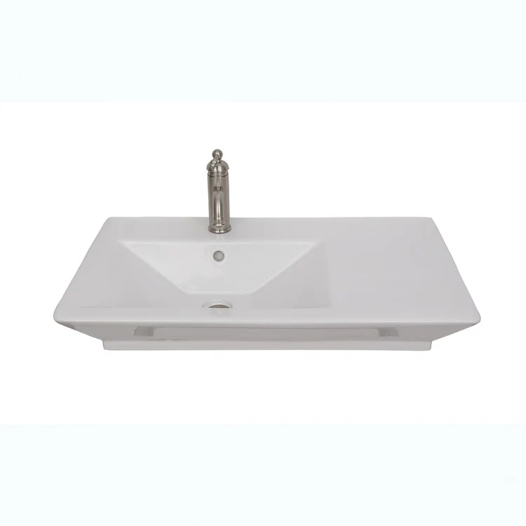 Lavatory Sink Opulence Above Counter 33-1/2 Inch Rectangle White - Frankwebs