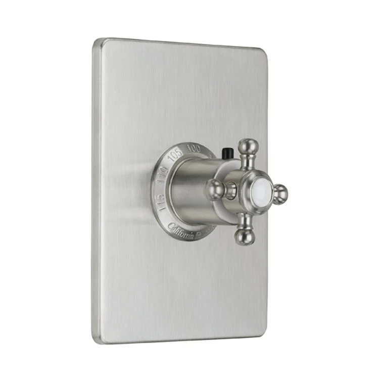 Thermostatic Trim Monterey Rectangular 3/4 Inch 1 Cross Satin Nickel Brass - Frankwebs