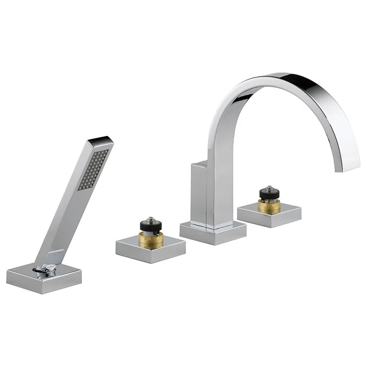 Siderna Two Handle Roman Tub Faucet with Handshower without Handles - Frankwebs