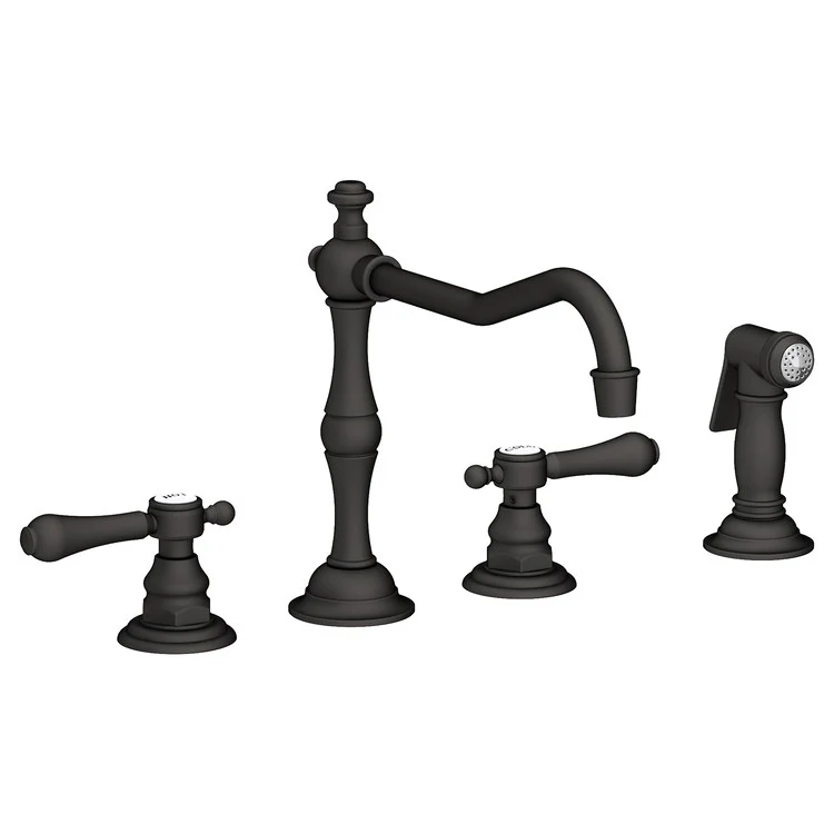 Kitchen Faucet Chesterfield 8 to 20 Inch Spread 2 Lever ADA Satin Gold PVD Pull Out Sidespray Spout Height 5-5/9 Inch Spout Reach 9-1/2 Inch 1.8 Gallons per Minute - Frankwebs