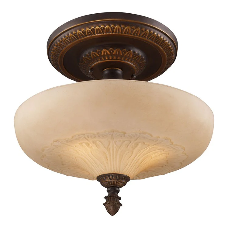 Restoration Three-Light Semi-Flush Mount Ceiling Fixture - Frankwebs