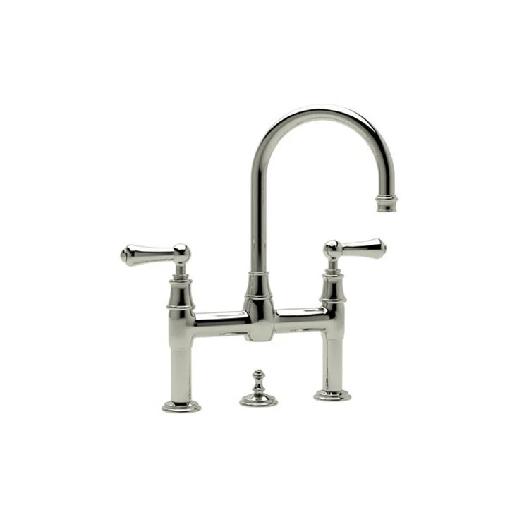 Lavatory Faucet Georgian Era Bridge 7-7/8 Inch Spread 2 Lever Polished Nickel 1.2 Gallons per Minute - Frankwebs