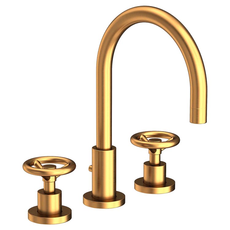 Lavatory Faucet Slater Widespread 8 to 20 Inch Spread 2 Wheel English Bronze 1.2 Gallons per Minute Brass Spout Height 6 Inch - Frankwebs
