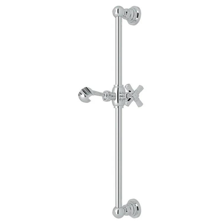 Slide Bar San Giovanni with Cross Handle 22 Inch Polished Chrome Brass Wall Mount - Frankwebs