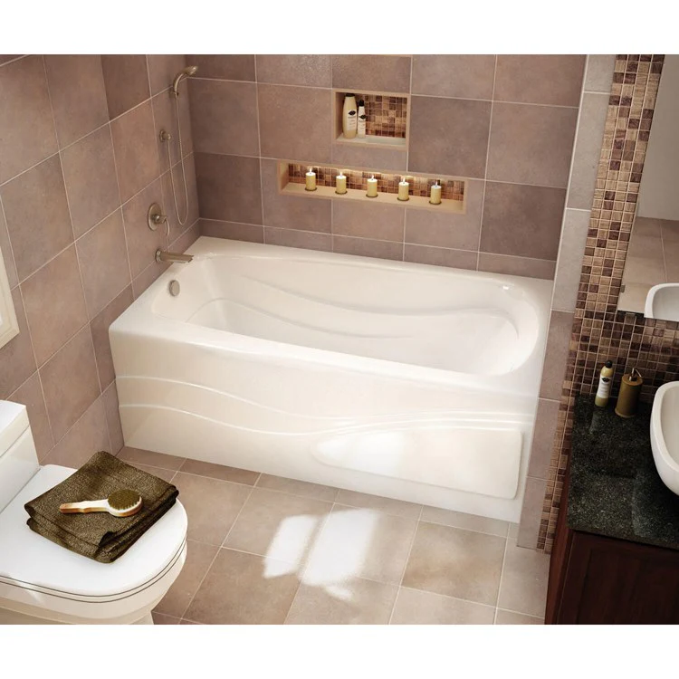 Tub Tenderness 71-7/8 x 35-3/4 x 20 Inch Alcove with Whirlpool Left White Acrylic - Frankwebs