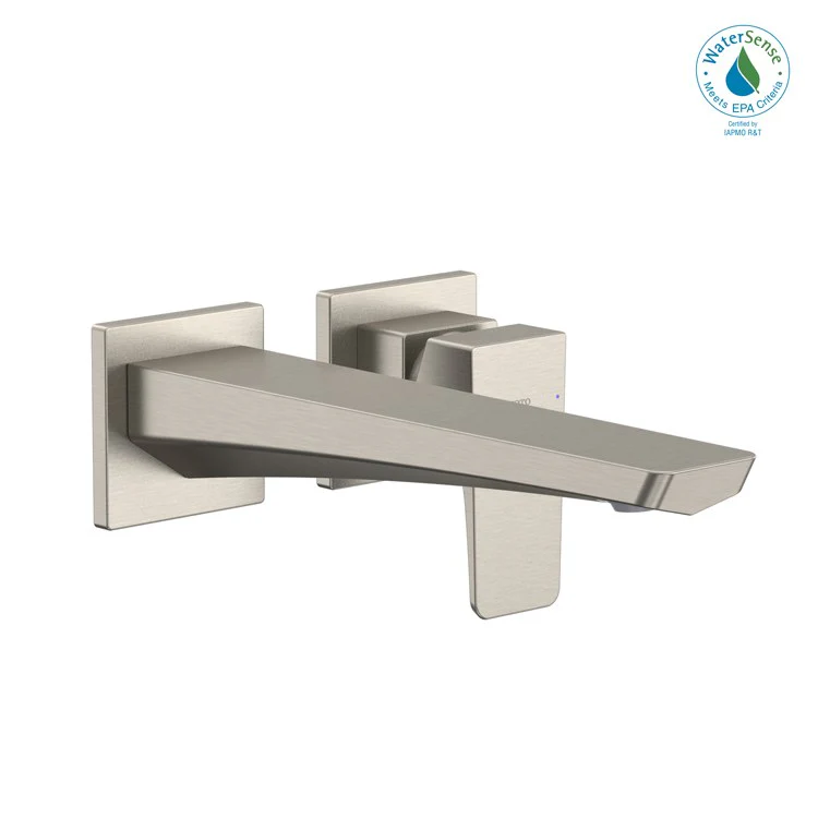 Lavatory Faucet GE Wall Mount Long 1 Lever ADA CALGreen/WaterSense Brushed Nickel 1.2 Gallons per Minute - Frankwebs