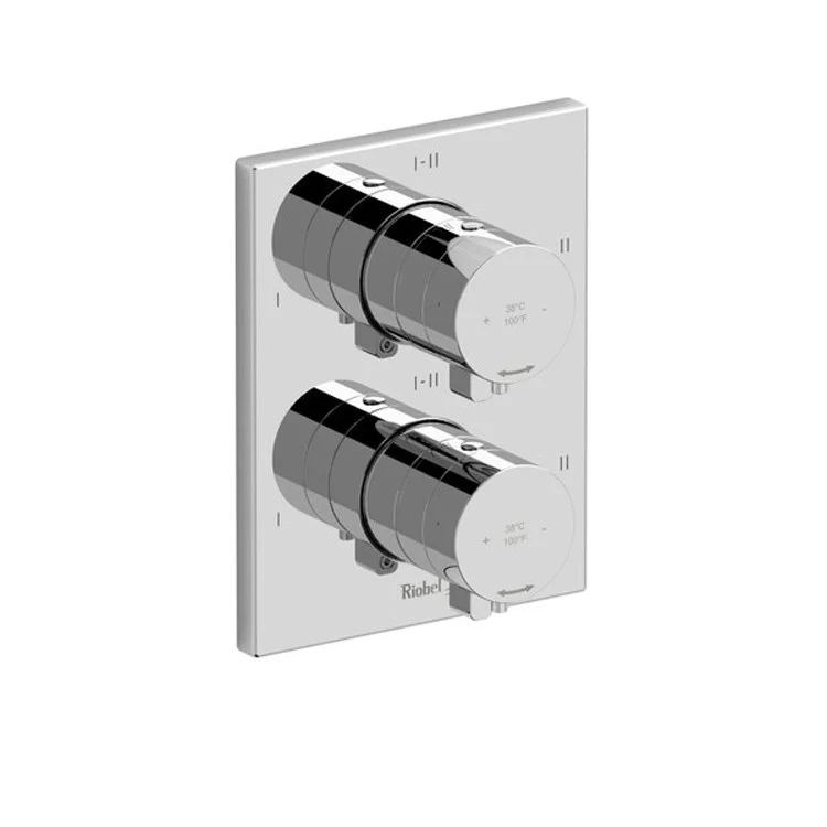 Thermostatic and Pressure Balance Valve Trim Paradox 6 Function 2 Lever Chrome 3/4 Inch ADA 10 Gallons per Minute for Rough-In Valve - Frankwebs