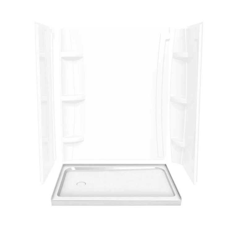 Shower Base Rectangular Alcove with 3 Inch Threshold White 60L x 36W Inch Acrylic Left - Frankwebs