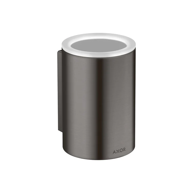 Toothbrush Holder Universal Circular Matte Black Wall Mount Removable Metal/Glass - Frankwebs