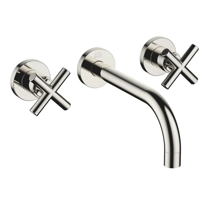 Lavatory Faucet TARA Wall Mount Mixer 2 Cross ADA WaterSense Chrome 1.2 Gallons per Minute Less Drain 3 Hole - Frankwebs