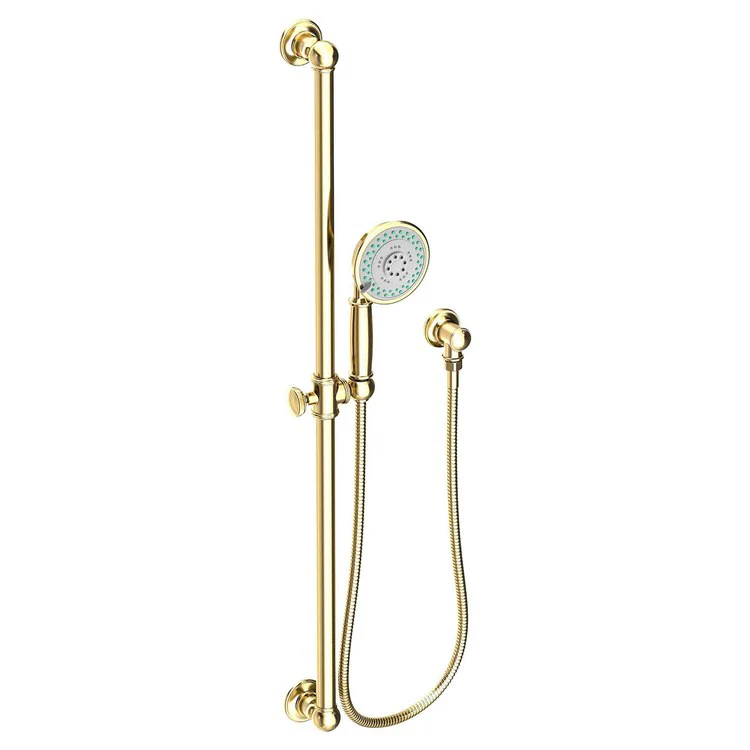 Handshower Set Tub and Shower Slidebar with Wheel Handle Polished Brass Uncoated Living 3 Function 1.8 Gallons per Minute - Frankwebs