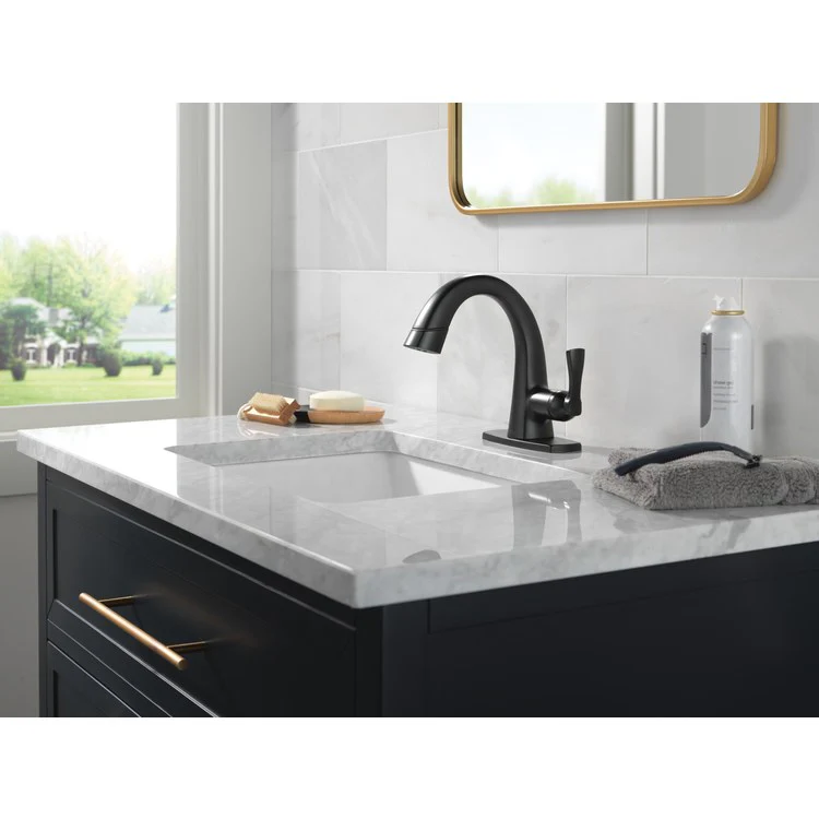 Lavatory Faucet Stryke 1 Lever ADA WaterSense Matte Black Pull Down 1.2 Gallons per Minute - Frankwebs