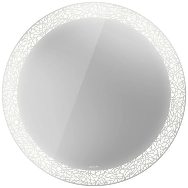 Mirror Happy D.2 Plus 35-3/8 x 35-3/8 Inch White Organic Pattern Circle - Frankwebs