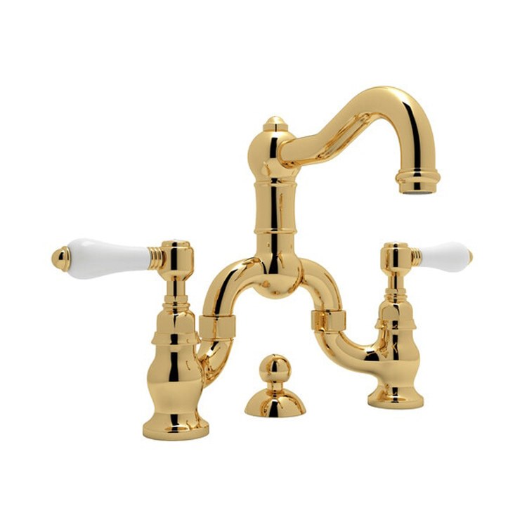 Lavatory Faucet Acqui Deck Mount 2 Porcelain Lever Satin Nickel 1.2 Gallons per Minute - Frankwebs