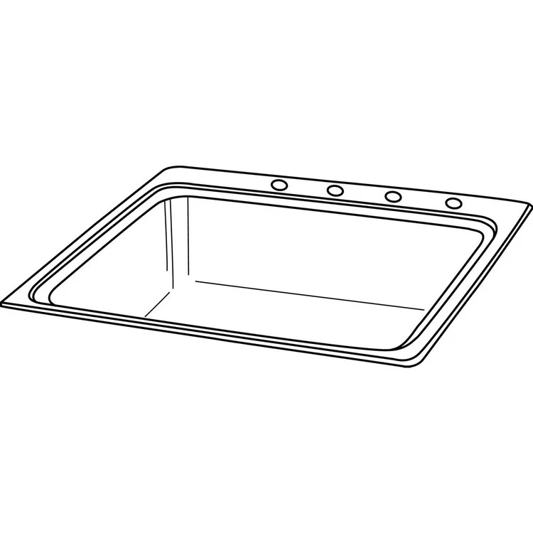Kitchen Sink Lustertone Classic 25 x 22 Inch Single Bowl with Perfect Drain MR2 Hole Lustertone Top Mount Stainless Steel Drain Location Center Sides and Bottom Pads - Frankwebs