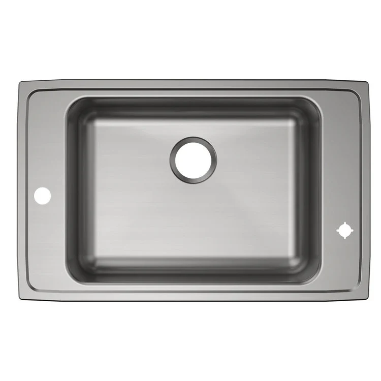 Classroom Sink Lustertone 31 x 19.5 Inch Single Bowl ADA 2LM Hole Lustrous Satin Drop-In Minimum Cabinet Size 36 Inch 5-1/2 Inch 18 Gauge Bottom Only Pads 64090014 Mounting Hardware Included for Countertops Up to 3/4IN - Frankwebs