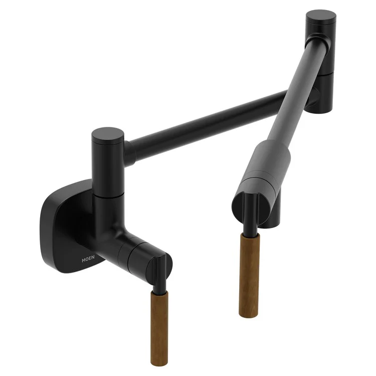 Pot Filler Tenon Modern 2 Lever ADA Matte Black 1 Hole 5.5 Gallons per Minute - Frankwebs