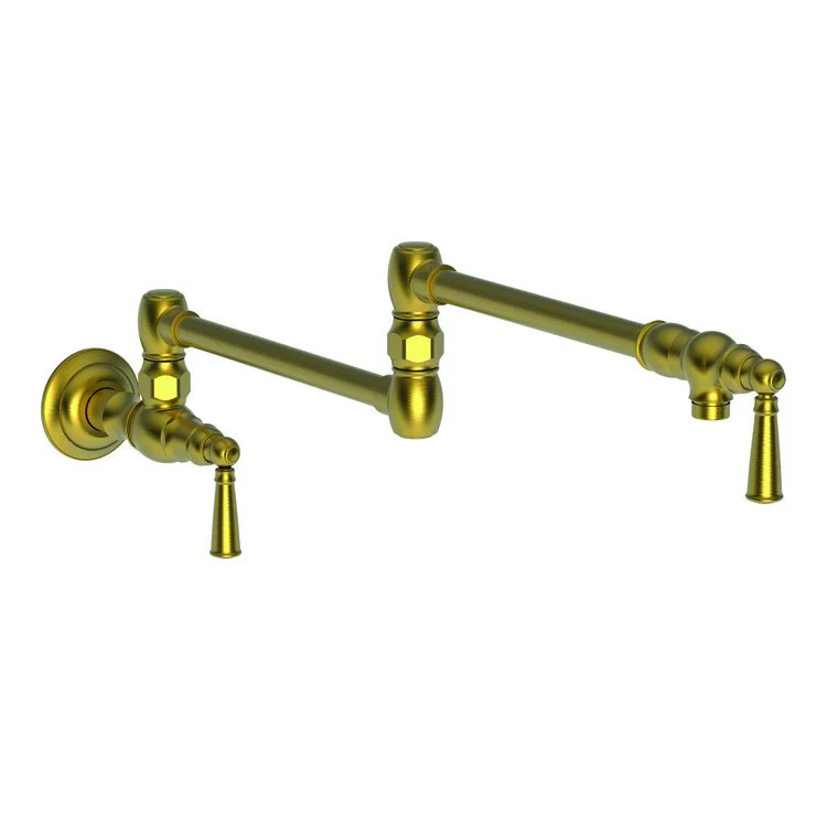 Pot Filler Jacobean Wall Mount 2 Lever ADA Polished Brass Uncoated Living - Frankwebs