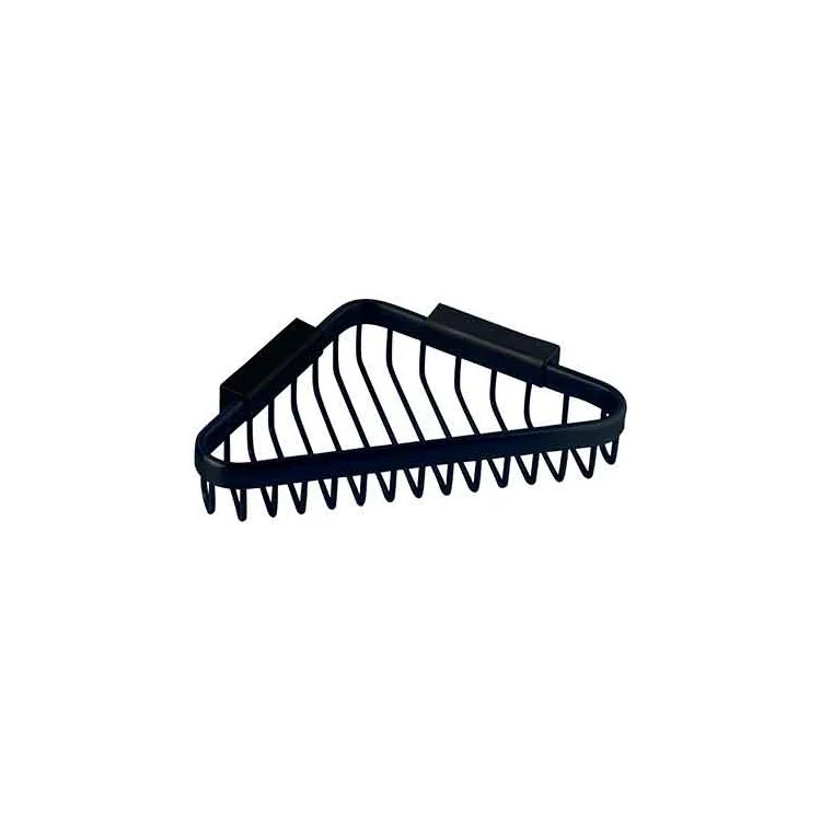 Shower Basket Hotelier Corner Matte Black 6 Inch Brass Wall Mount - Frankwebs