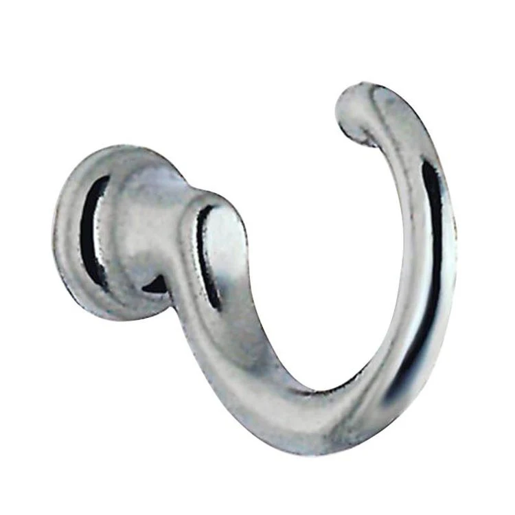 Hook Single Loop Brushed Chrome 1-5/8 Inch 1-1/4 Inch Wall Mount Zinc - Frankwebs
