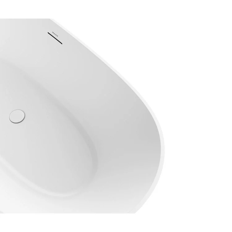 Freestanding Tub Valentina 66-7/8 x 31-1/2 x 23-1/2 Inch 1 Piece Center Drain Matte White Oval - Frankwebs