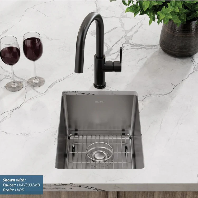 Bar Sink Crosstown 14 x 19 Inch Single Bowl Kit Polished Satin Undermount Rectangle Drain Size 3-1/2 Inch - Frankwebs