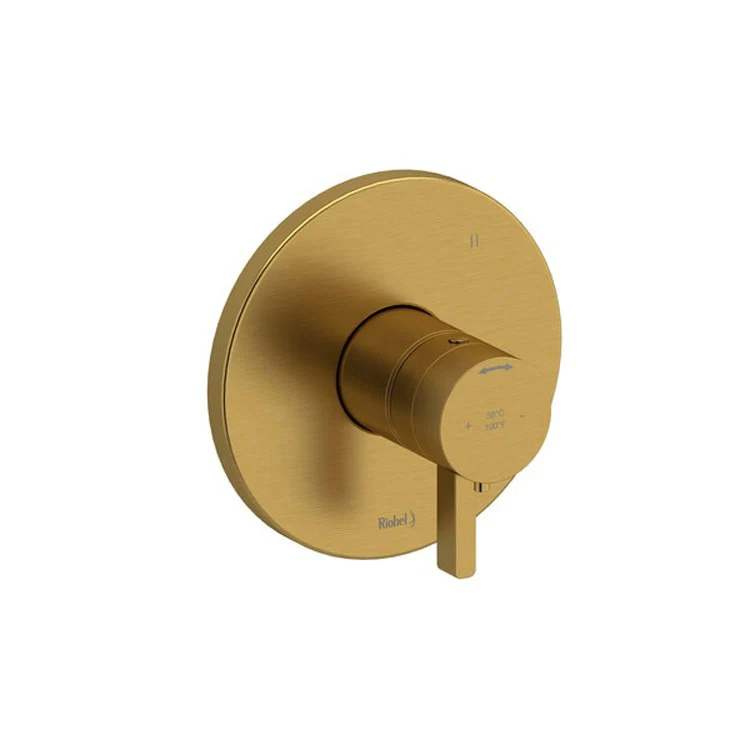 Thermostatic and Pressure Balance Valve Trim Paradox 1/2 Inch Round 3-Way 5 Function 1 Lever Brushed Gold 6.0 Gallons per Minute - Frankwebs
