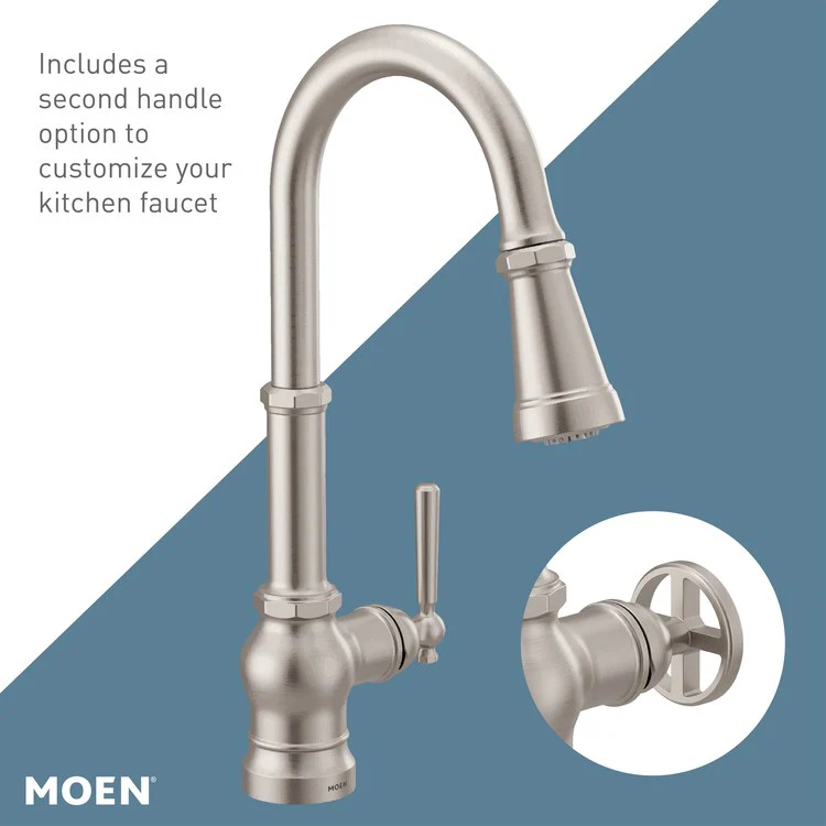 Kitchen Faucet Paterson 1 Lever ADA Spot Resist Stainless High Arc 360DEG 1 Hole 1.5 Gallons per Minute - Frankwebs