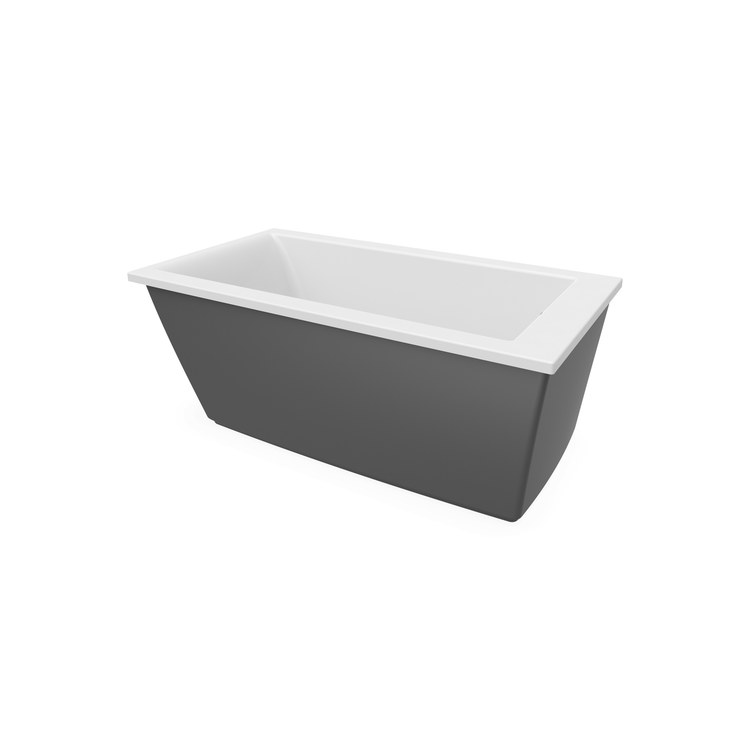Freestanding Tub Elinor 60 x 32 x 23 Inch 2 Piece End Drain Thunder Gray Rectangular - Frankwebs