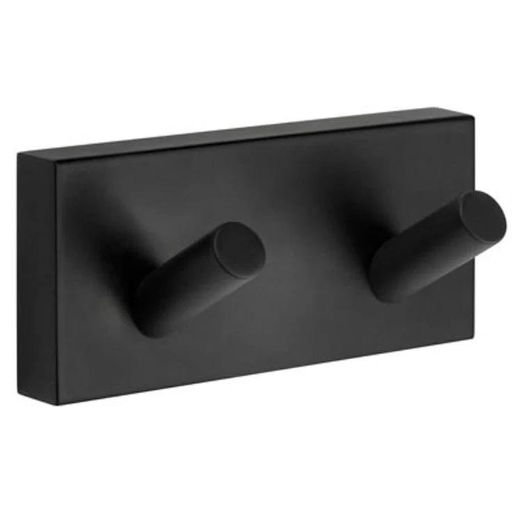 Towel Hook House Double Black 3-1/2 x 1-4/7 x 1-3/8 Inch 1-5/8 Inch Wall Mount Brass - Frankwebs