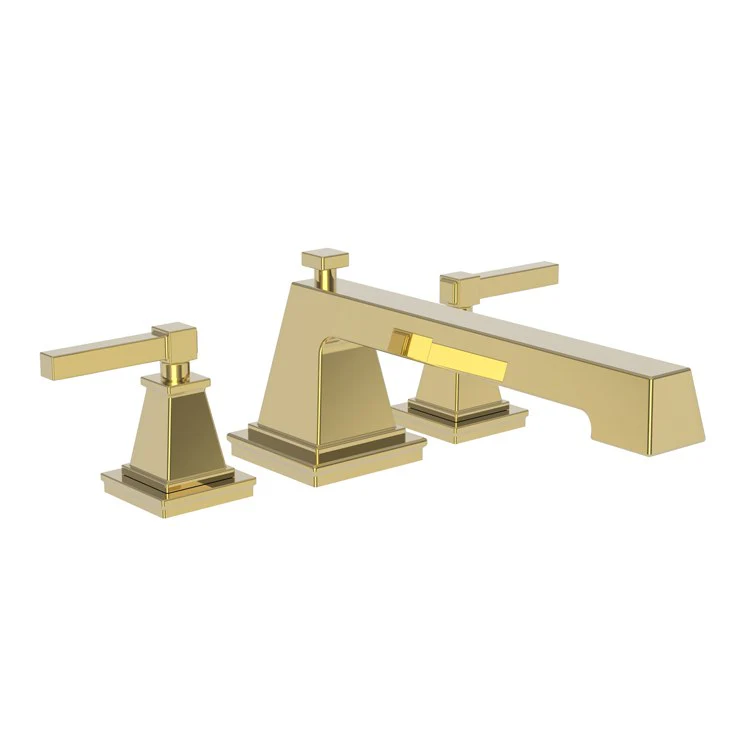 Roman Tub Trim Malvina Deck Mount 2 Lever Satin Gold PVD ADA 8 to 20 Inch Spread - Frankwebs