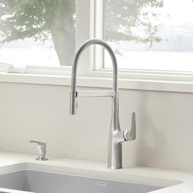 Kitchen Faucet Rivana Semi-Pro 1 Lever CALGreen Stainless Steel Swivel 360 Degree 1 Hole 1.5 Gallons per Minute - Frankwebs
