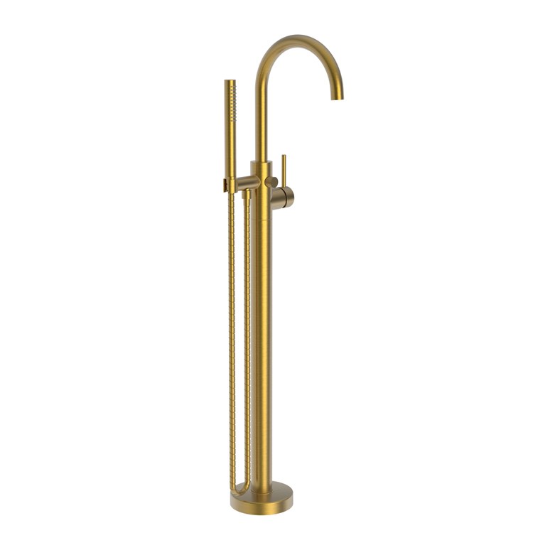 Tub Filler Priya Freestanding with Handshower 1 Lever ADA French Gold PVD 1 Hole - Frankwebs