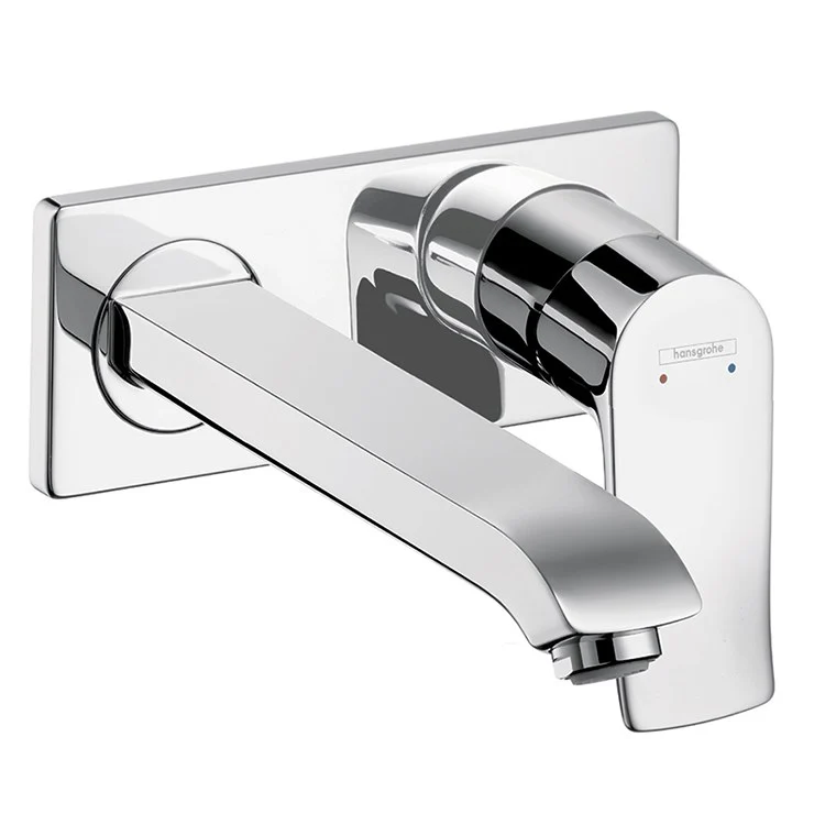 Metris E Single Handle Wall-Mount Bathroom Faucet with Base Plate - Frankwebs