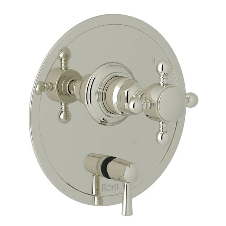 Pressure Balance Valve Trim with Diverter 1 Cross Handle Satin Nickel 5.5 Gallons per Minute - Frankwebs
