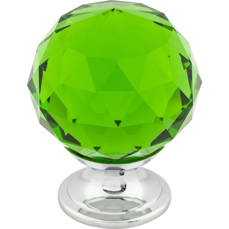 Knob Crystal Green for Decorative Hardware Brushed Satin Nickel Brass 1-3/8 Inch 1-3/4 Inch - Frankwebs