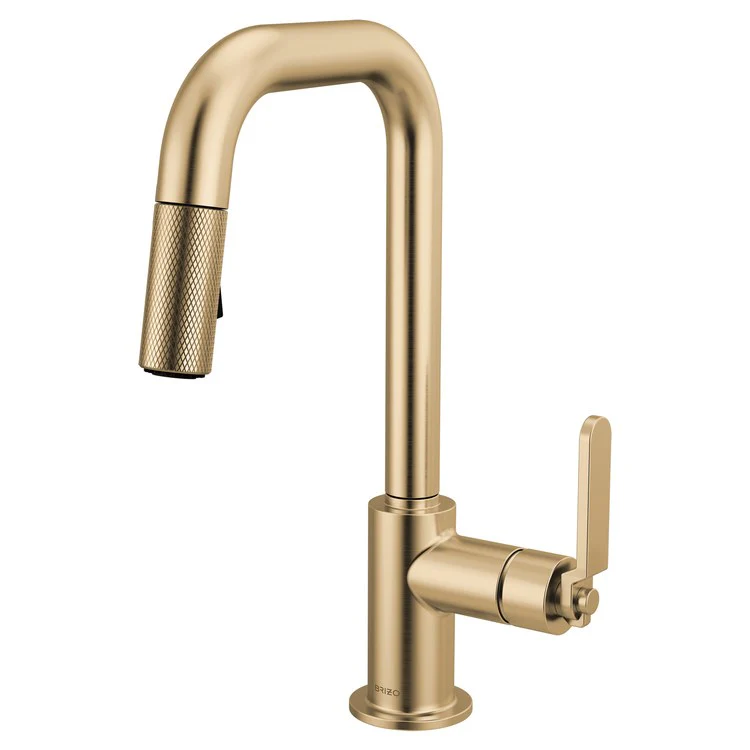 Prep Faucet Litze 1 Industrial Handle ADA Matte Black/Brilliance Luxe Gold Pull Down Dual Function Square 360 DEG Swivel 1.8 Gallons per Minute - Frankwebs