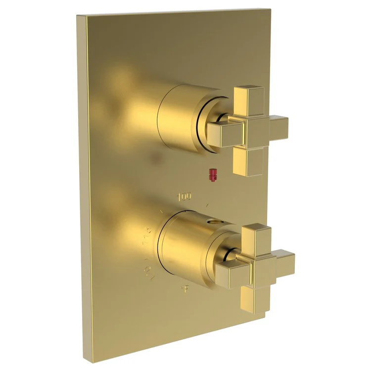 Thermostatic Trim Malvina Rectangular Plate 2 Cross Flat Black ADA for Luxtherm 1/2 Inch Rough Valve Face Plate Diverter and Temperature-Adjust Handles Brass - Frankwebs
