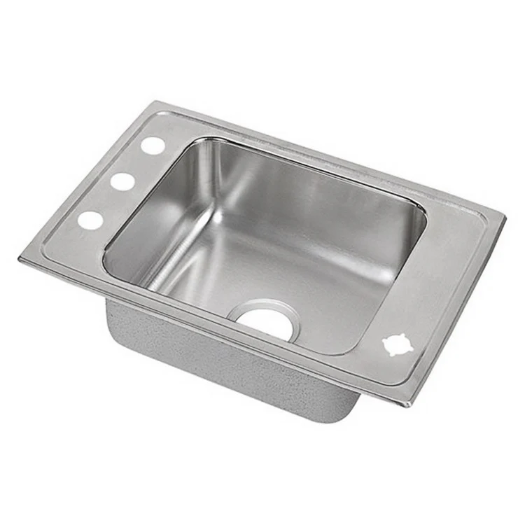 Classroom Sink Lustertone 22 x 19.5 Inch Single Bowl ADA Rectangular 4 Hole Lustrous Satin Drop-In Minimum Cabinet Size 27 Inch 6 Inch Quick Clip Mounting System 18 Gauge Bottom Only Pads - Frankwebs