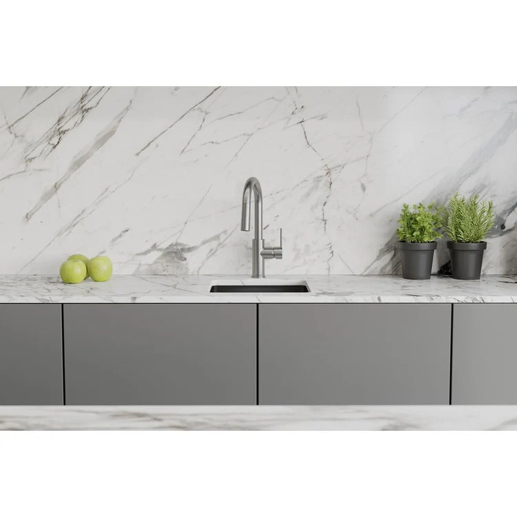 Bar Faucet Avado Deck Mount 1 Lever ADA Lustrous Steel Spout Type Pull Down - Frankwebs