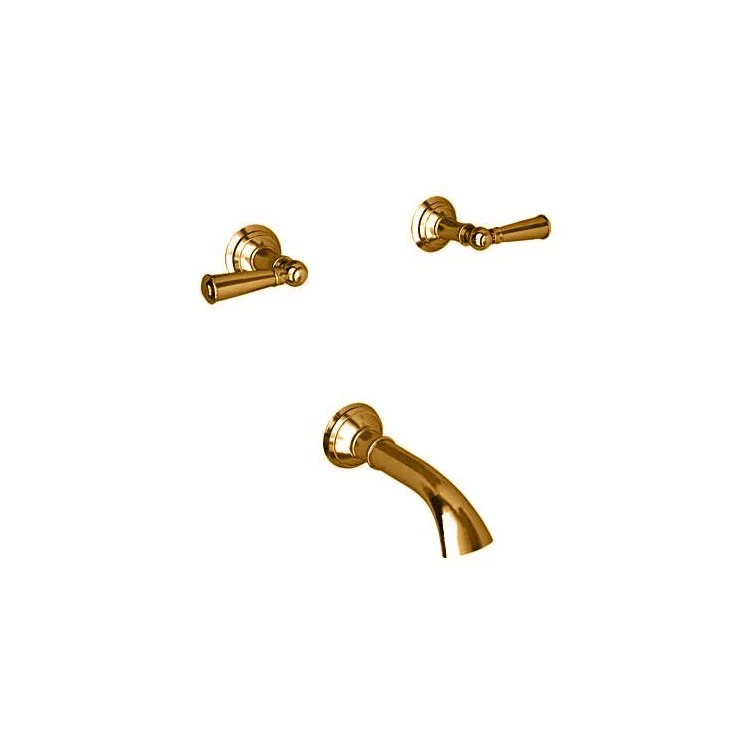 Tub Filler Trim Aylesbury Wall Mount 2 Lever Antique Copper ADA 7-7/8 Inch Spread - Frankwebs