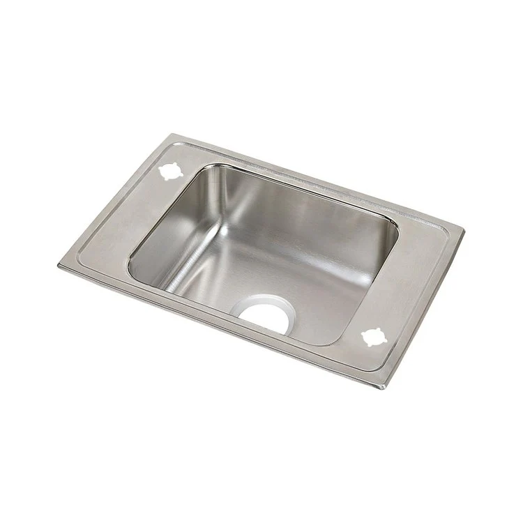 Classroom Sink Lustertone 31 x 19.5 Inch Single Bowl Lustrous Satin Drop-In Minimum Cabinet Size 36 Inch 7-5/8 Inch 18 Gauge Bottom Only Pads 64090014 Mounting Hardware Included for Countertops Up to 3/4IN - Frankwebs
